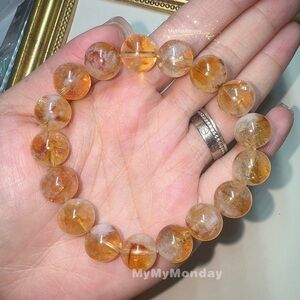 Citrine Pyramid Bracelet 12mm